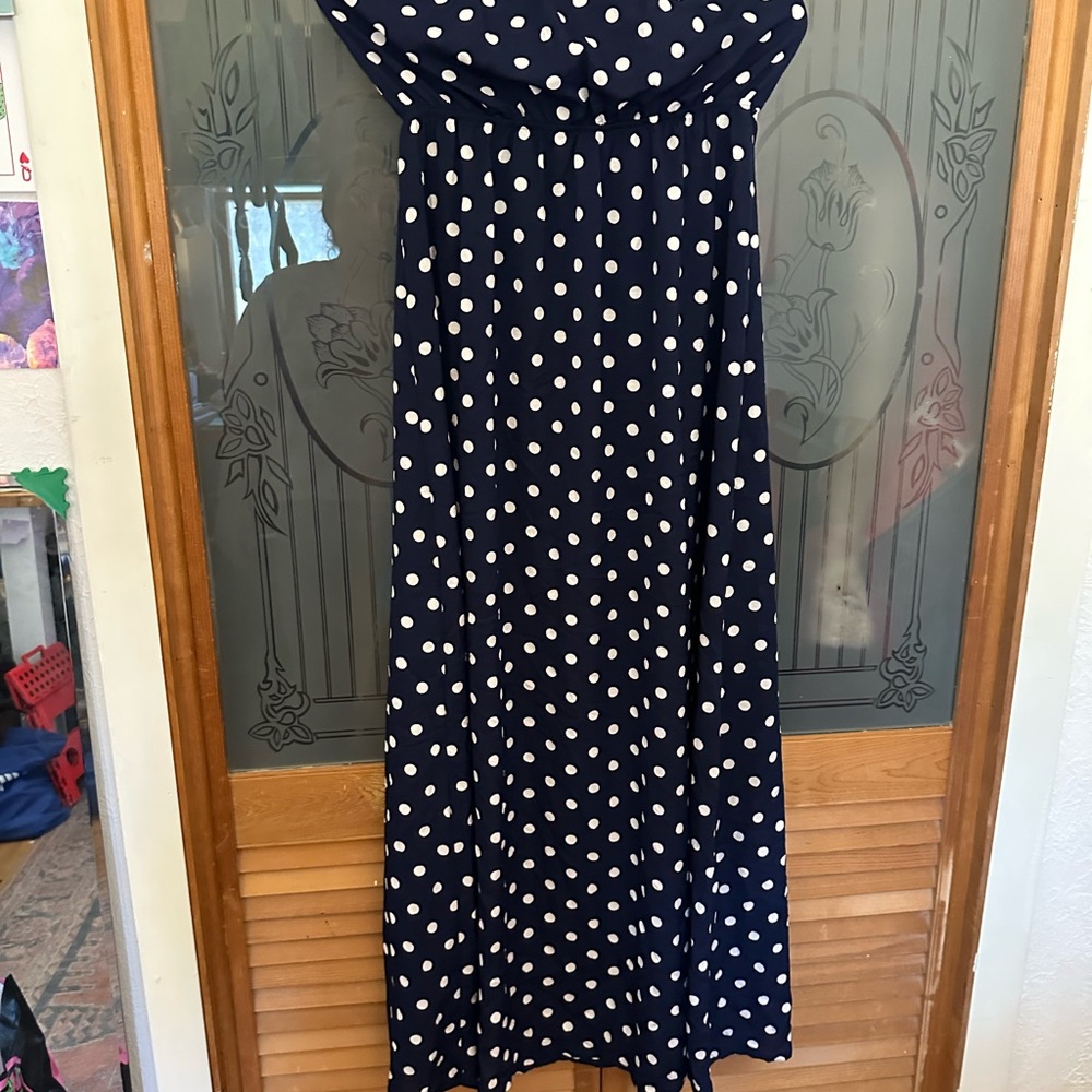 VICI Pretty Woman Strapless Polka Dot Maxi Dress XL - Picture 6 of 7